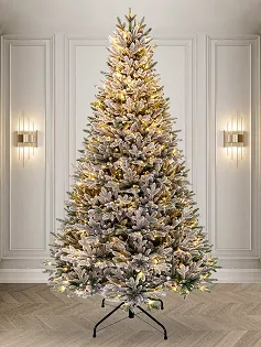 Ель искусственная Царь Елка Адель Алмазная заснеженная с освещением LED 240 см