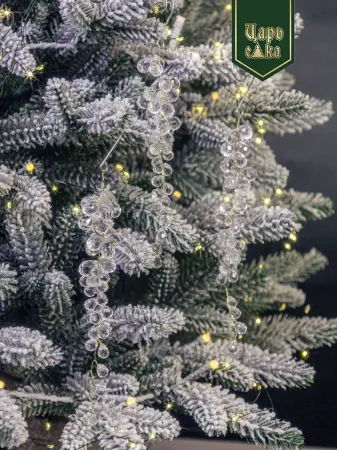 Набор елочных украшений "Морозный кристалл", прозрачный 6 шт