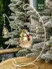Новогодняя стеклянная елочная игрушка "Снеговик с медведем" 