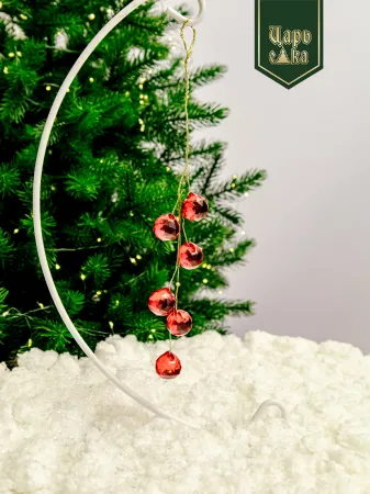 Набор елочных украшений  "Зимняя капель", красный 6 шт