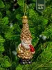 Новогодняя стеклянная елочная игрушка "Домовой" 
