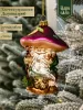 Новогодняя стеклянная елочная игрушка "Дедушка гриб" 