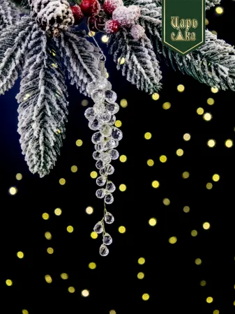 Набор елочных украшений "Морозный кристалл", прозрачный 6 шт