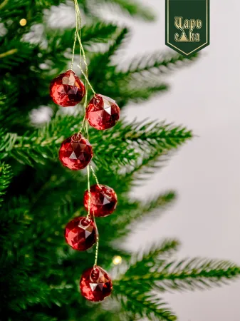 Набор елочных украшений  "Зимняя капель", красный 6 шт