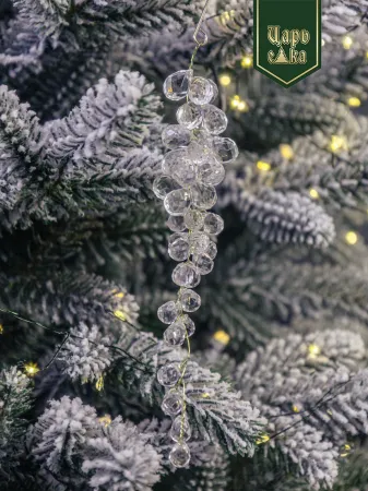 Набор елочных украшений "Морозный кристалл", прозрачный 6 шт