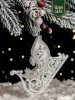 Новогодняя акриловая елочная игрушка "Санки"