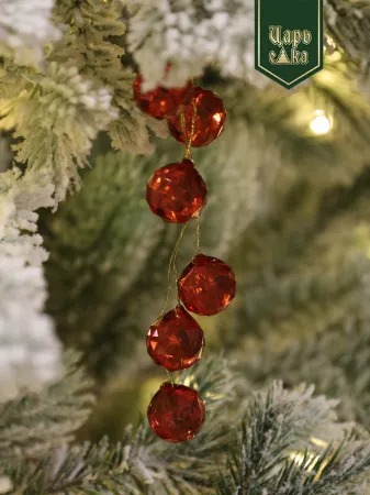 Набор елочных украшений  "Зимняя капель", красный 6 шт