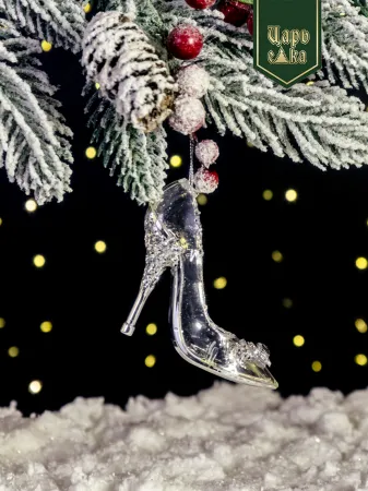 Елочное украшение "Хрустальная туфелька" ,8 см