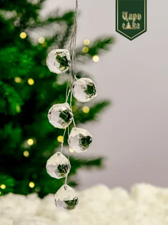 Набор елочных украшений  "Зимняя капель", прозрачный 6 шт