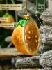 Новогодняя стеклянная елочная игрушка "Лимон" 