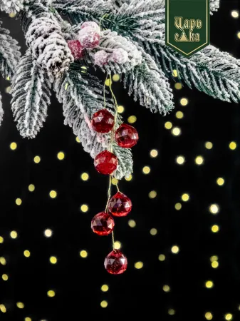 Набор елочных украшений  "Зимняя капель", красный 6 шт