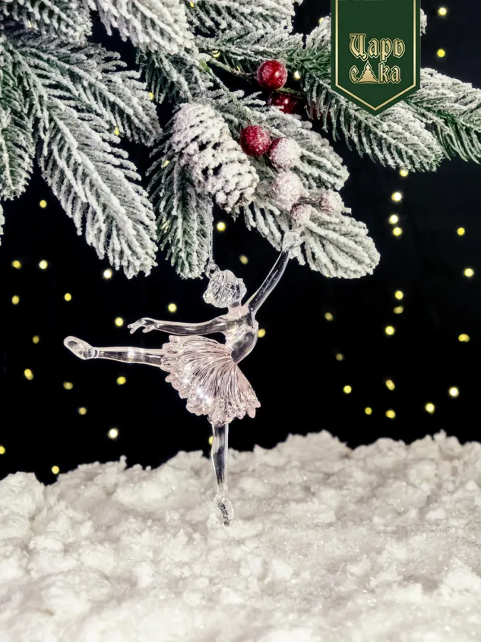 Елочное украшение "Балерина"  розовое, 17 см