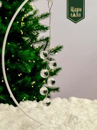 Набор елочных украшений  "Зимняя капель", прозрачный 6 шт