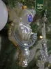 Новогодняя стеклянная елочная игрушка "Космонавт" 