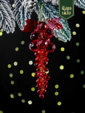 "Набор елочных украшений ""Виноград"" , красный 3 шт "