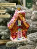 Новогодняя стеклянная елочная игрушка "Пряничный домик" 