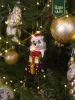 Новогодняя стеклянная елочная игрушка "Панда с подарками" 