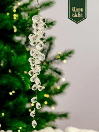 Набор елочных украшений "Морозный кристалл", прозрачный 6 шт