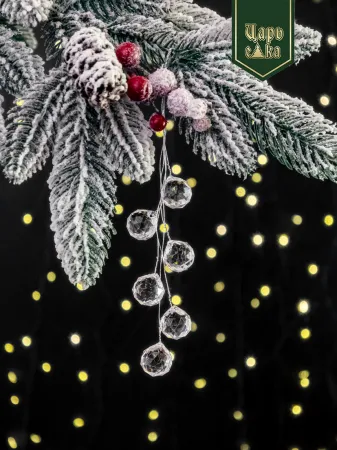 Набор елочных украшений  "Зимняя капель", прозрачный 6 шт