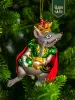 Новогодняя стеклянная елочная игрушка "Мышиный король" 