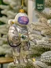 Новогодняя стеклянная елочная игрушка "Космонавт" 