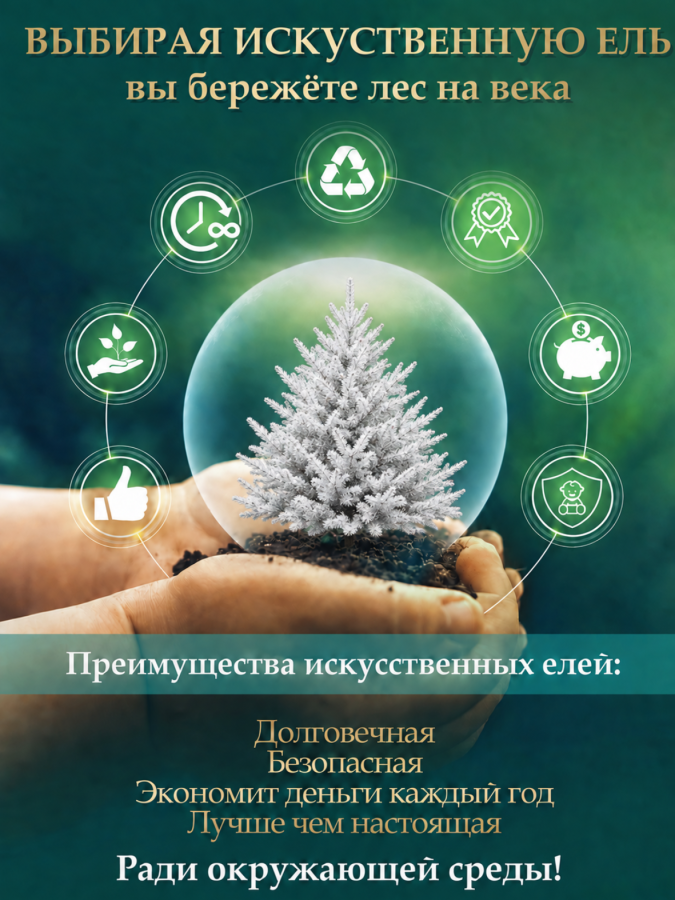 Ель искусственная Царь Елка  Русская новая заснеженная 220 см