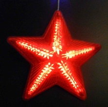 Гирлянда из 5 звезд цвет красный