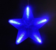 Гирлянда из 5 звезд цвет голубой