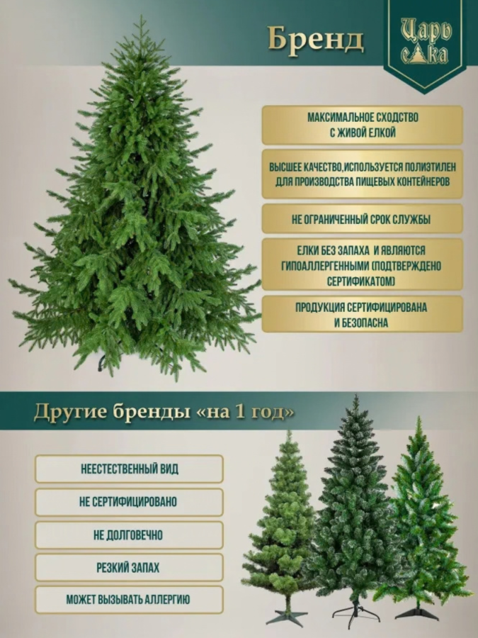 Ель искусственная Царь Елка Роскошная с освещением 270 см