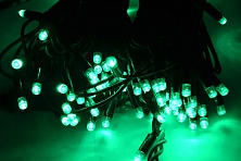 Электрогирлянда 20м,черный кабель 120 зеленых светодиодов