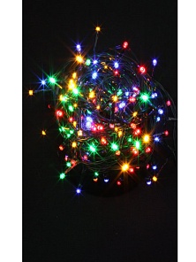 Светодиодная новогодняя гирлянда Царь Елка нить, 100 лампочек, 7м, 4 цвета с контроллером, IP20